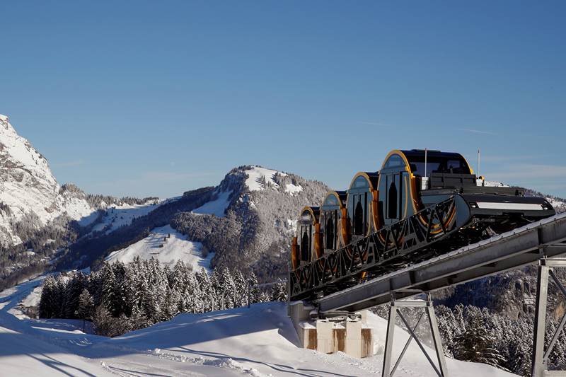 Switzerland, funicular railway, steepest funicular railway, Schwyz-Stoos, Stoos, carriages, train, passengers, swiss train, swiss valley, world news