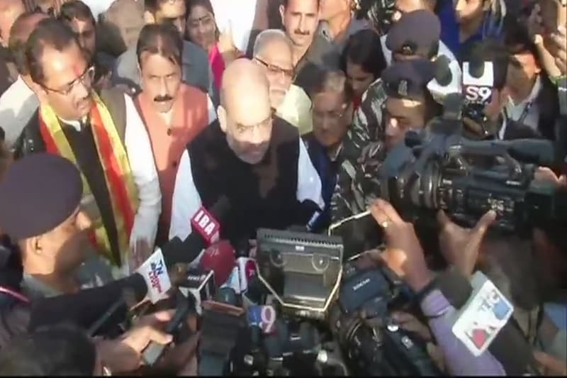 BJP President Amit Shah cast his his vote in Ahmedabad's Naranpura. During the election campaign, Shah led several rallies in the state, launching severe attacks on the Congress, BJP's major rival in the state. (Source: ANI)
