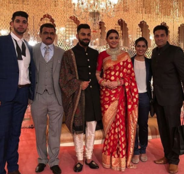 Virat Kohli and Anushka Sharma with the guests of the event. (Source: IE)