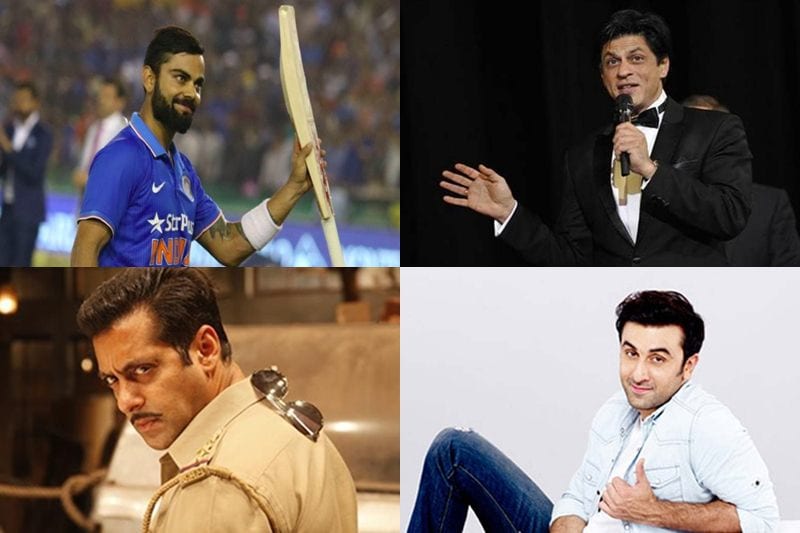 Most Valuable Indian celebrities, brand value of Indian celebrities, Virat Kohli, shah rukh khan, deepika padukone, salman khan, tiger zinda hai, ranveer singh, padmavati, Akshay kumar, padman, alia bhatt, ranbir kapoor, amitabh bachchan,
