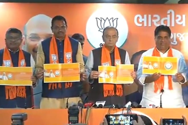 The manifesto was released by Union Minister Arun Jaitley and Ravi Shankar Prasad.
