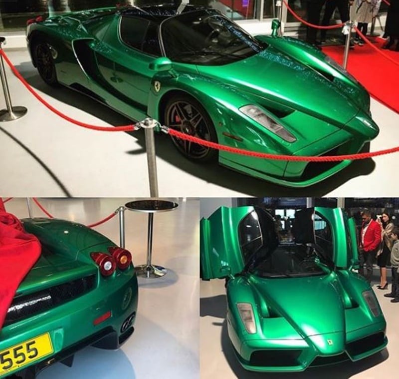 Just around Christmas, we have a green treat for your eyes. Someone in the UK has repainted their Enzo Ferrari in Emerald Green! Before you lay your eyes on it, you'll think “What kind of a mad man does that!” That's what I thought too, but you look at it and you'll be sold. It looks drop dead fantastic, sort of an Enzo carved out of a perfect Emerald stone. (Image: Instagram?Joe Macari Performance Cars)