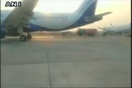 Indigo hit by fuel leak before take off