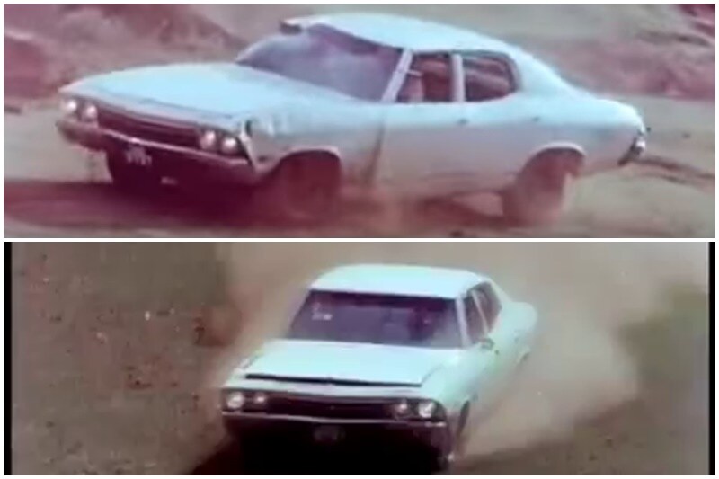 Tyre screeches on dirt: We all know there's a separate sound department to give sound effects after a scene has been filmed, and what our good men are used to is adding loud screeches whenever they see a car slide or it doesn't even have to slide, just a car being driven will have that noise in the background. It doesn't matter even if the car is not on tarmac. The gravel underneath the tyres somehow generates screeching noise as per physics that was invented for cinema. The real caption for this image is 'Screeeeeeeeeeech!' (Image: Stills from film Do aur do Paanch)
