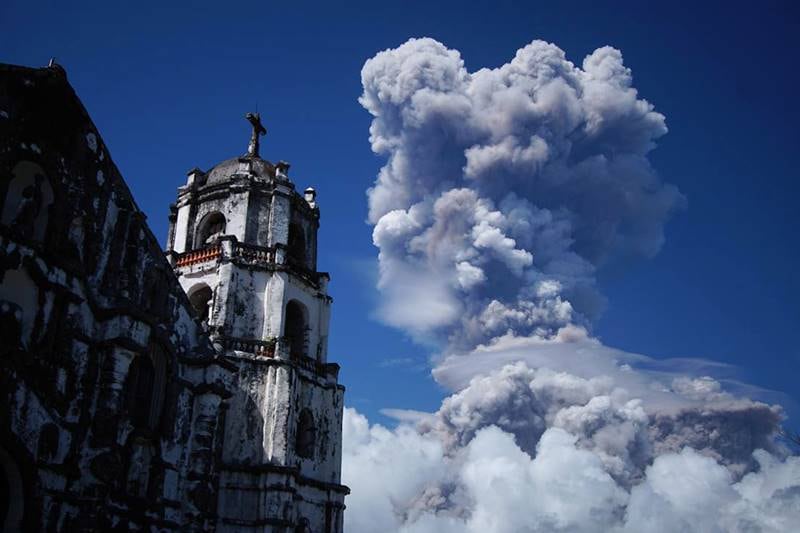 From the crater, the deadly debris billowed about three kilometers (1.8 miles) down on the southern plank of Mayon toward a no-entry danger zone. (AP Photo)