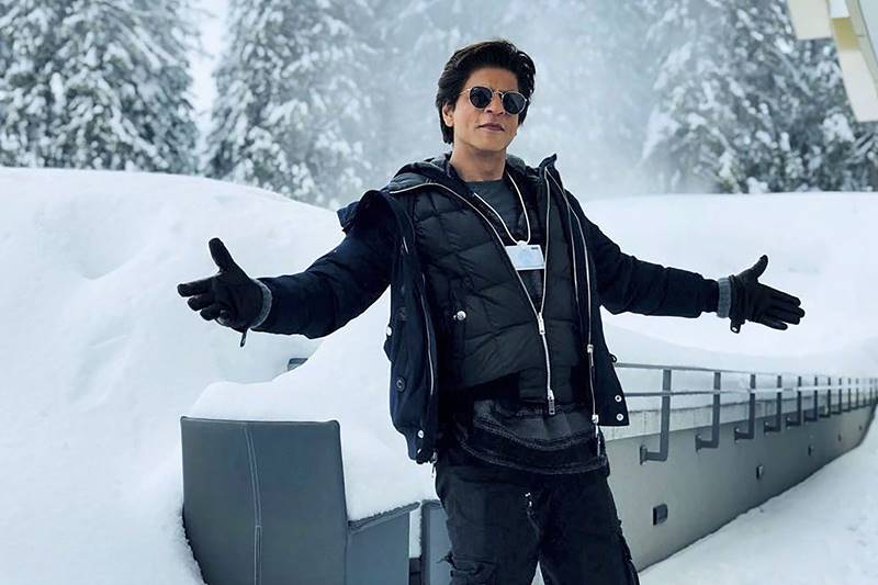 Meanwhile, Bollywood superstar Shah Rukh Khan recreates signature open arms pose at WEF 2018 in Davos. (PTI Photo)