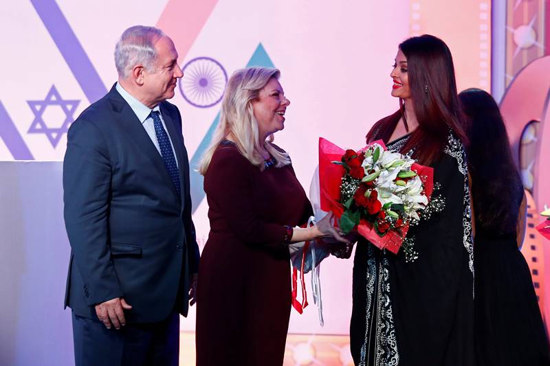 Aishwarya along with producer Ronnie Screwvala welcomed the prime minister and the first lady, Sara Netanyahu. (Image: Reuters)