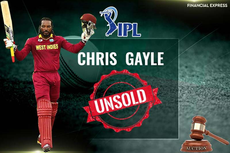 1- Chris Gayle- The former RCB batsman found no bidders