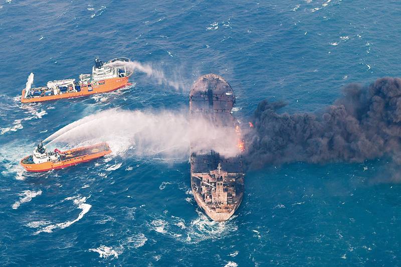 iran, Iranian oil tanker, collision, china, sanchi, iranian oil tanker sanchi, iranian oil tanker on fire, chinese cargo ship, oil tanker burning, oil tanker explosion, oil tanker, rescue vessels, cargo ship, environment disaster, world news