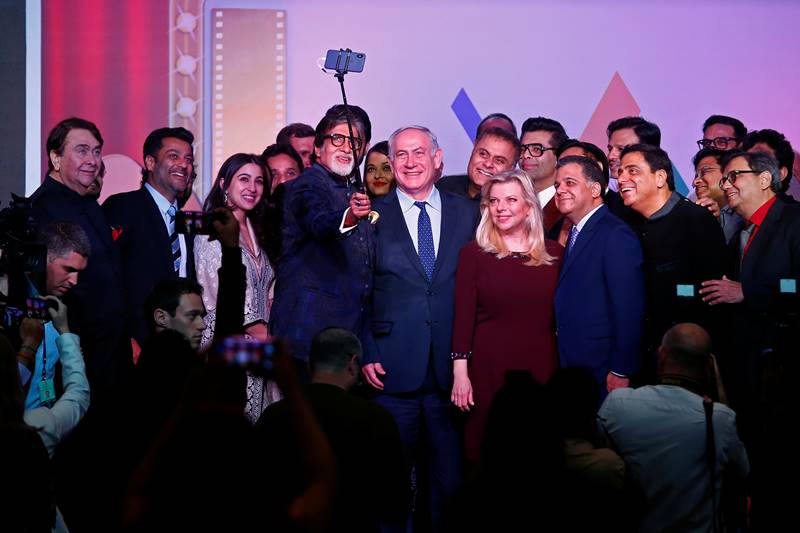 Posing for the selfie were Bollywood guests like Bachchan and his family, Johar, Randhir Kapoor, Vivek Oberoi, Sara Ali Khan, filmmaker Imtiaz Ali, Madhur Bhandarkar, Nikkhil Advani, Abhishek Kapoor, Subhash Ghai, lyricist Prasoon Joshi among others. (Image: Reuters)