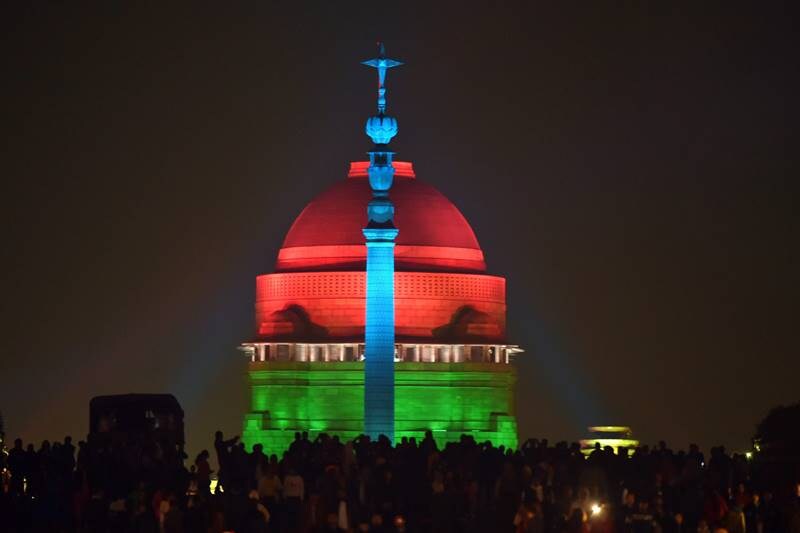 The Beating Retreat ceremony is similar to an annual pilgrimage for many Delhiiites and some visitors even come from nearby places, just to see the dazzling lights, but this year, they were in for a colourful surprise. (PTI Photo)