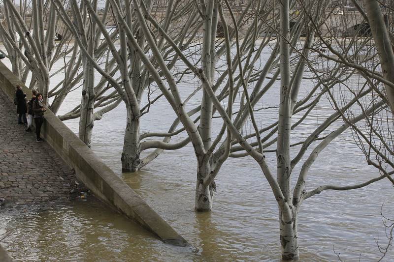 It was expected to keep rising, reaching 6.1 meters (20 feet) by Saturday, as high as the June 2016 flooding when authorities were forced to close several monuments, including the Louvre Museum. (AP Photo)