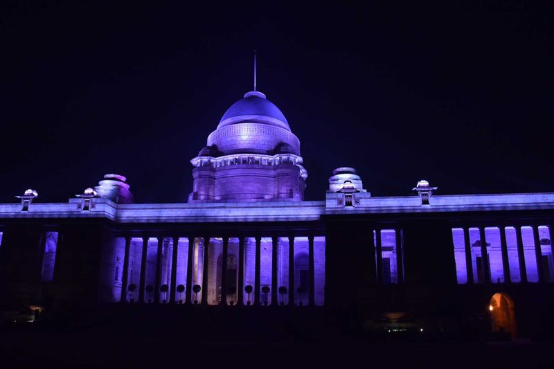 Rashtrapati Bhawan images republic day 2018, Illuminated Rashtrapati Bhawan 2018, Republic Day 2018, President Ram Nath Kovind, Rashtrapati Bhavan, 10 ASEAN countries, 628 light fittings Rashtrapati Bhawan