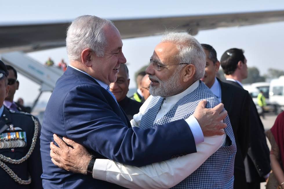 Narendra Modi, Narendra Modi hug, Benjamin Netanyahu, Benjamin Netanyahu visit, Benjamin Netanyahu india visit, Benjamin Netanyahu bear hugs, Reuven Rivlin, Donald Trump, Barack Obama, Emmanuel Macron, Enrique Pena Nieto, Sheikh Mohammed bin Zayed Al Nahyan, news