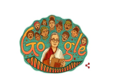 Mahasweta Devi, Google doodle, Bengali writer, Hajar Churashir Ma, social activist, tribal people of West Bengal