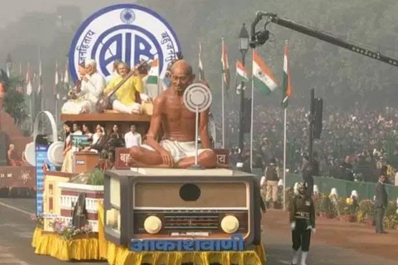 Akashvani (All India Radio) presents its tableau at Rajpath on Republic Day. (Photo: IE)