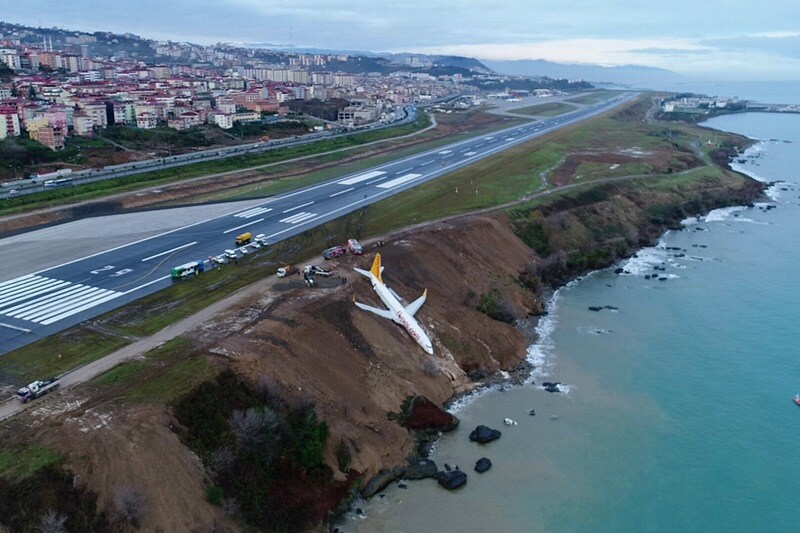 turkey plane, turkish plane skidded, turkish airlines skidded off, plane skids off turkish airport, pegasus airline, flight skids off turkish airports, plane skids off runway, plane skids off turkish airport runway, jetliner skids off black sea, plane slid off black sea, ankara trabazon flight slids off