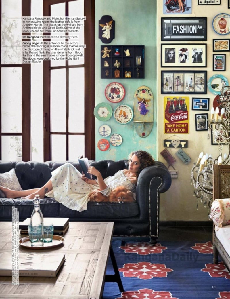 Inside scans of Kangana's spunky apartment, featured exclusively in the May/June 2017 issue of Architectural Digest India. (Twitter)