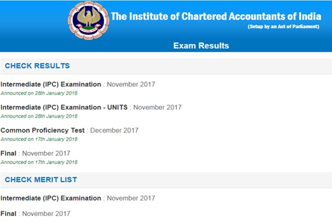 ICAI IPCC result Nov 2017: Scores declared, check icai.nic.in for ...