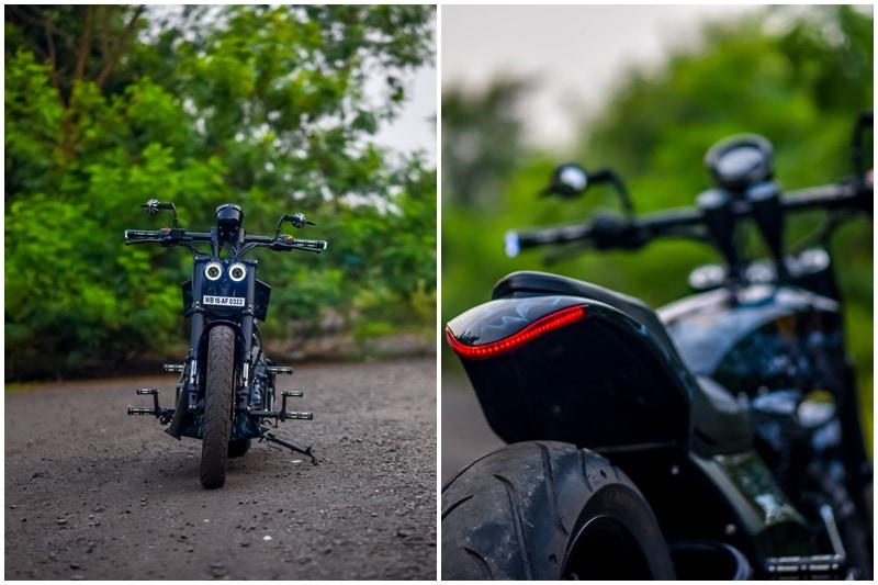 Natraj - the Dragster is a unique custom job of a Royal Enfield done by Maratha Motorcycles of Mumbai, Maharashtra. The biggest change in the motorcycle, besides the upgraded look, is that Maratha replaced its chain drive with a belt drive, offering low cost maintenance.