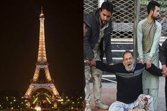 Kabul attack, kabul terror attack, kabul bombing, eiffel tower, eiffel tower dark