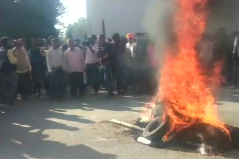 Rajasthan: Protests staged in the area near Chittorgarh Fort in protest against Padmaavat