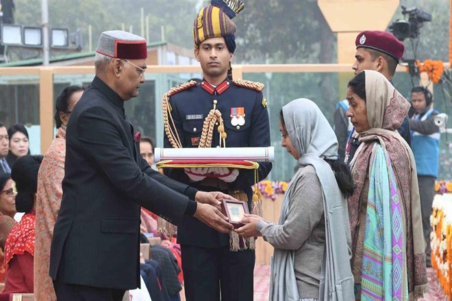 President Ram Nath Kovind, Ashoka Chakra, Corporal Jyoti Prakash Nirala, Indian Air Force, IAF, 69th Republic Day Parade, republic day, republic day 2018 President Ram Nath Kovind, Ashoka Chakra, Corporal Jyoti Prakash Nirala, Indian Air Force, IAF, 69th Republic Day Parade, republic day, republic day 2018
