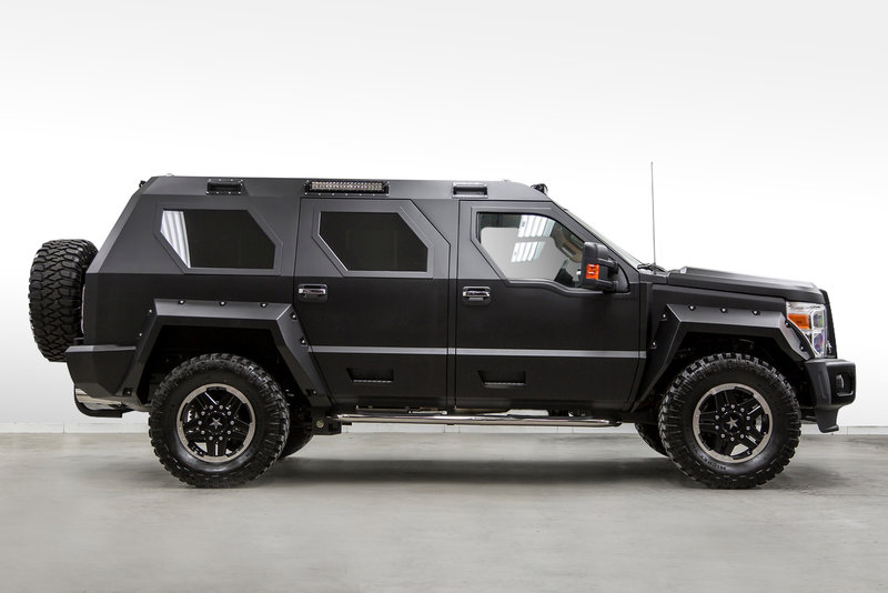 The USSV Rhino GX tank like SUV underpins Ford F-450 Super Duty Chassis and is almost 19 feet long. However, USSV says it only seats five people. Depending on how you look at it, this enormous vehicle is either the ultimate limousine SUV, or the ultimate fuel guzzler. Having said, the buyers of these vehicles do not care about fuel efficiency or space. It is just the massive road presence that does the job of intimidating others on the road.