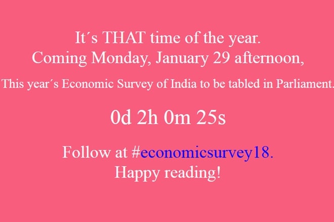 screenshot of economic survey 2018 website www.indiabudget.gov.in ahead of union budget 2018