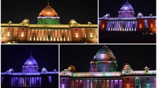Rashtrapati Bhawan images republic day 2018, Illuminated Rashtrapati Bhawan 2018, Republic Day 2018, President Ram Nath Kovind, Rashtrapati Bhavan, 10 ASEAN countries, 628 light fittings Rashtrapati Bhawan