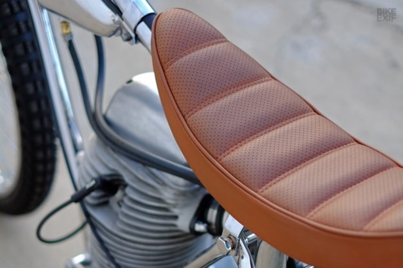 Speedway motorcycles can attain up to 177 km/h on straights. It took Bobby and the Dutchmann team three years to complete the Dutchmann 'Desert Racer'. The restoration of the 1968 Jawa was finished with Dutchmann's signature grey paint and tan leather detailing.