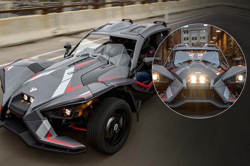 Now lets admit it, No one buys a Polaris Slingshot to stay hidden. The buyers want to ensure every eye on the road notices it and why not it is the most handsome looking three-wheeler available right now! When sighted first on the highway people commonly think its a “Batmobile!” While regular Slingshot are attention seekers anyway this Limited Edition Polaris Slingshot Grand Touring LE that costs you $30,000 with roof and comfortable seats takes this lifestyle vehicle to a whole new level.