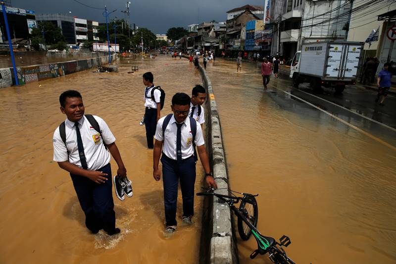 The Indonesian capital has raised its flood alert to the highest level. (Image: Reuters)