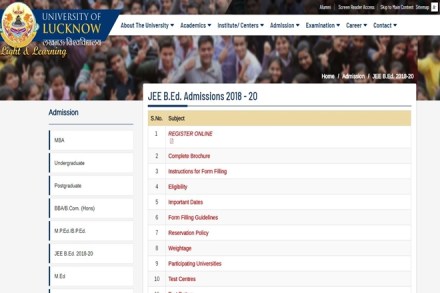 B.Ed Entrance Exam 2018: The process for admission has started at the Lucknow University for B.Ed. course. B.Ed Entrance Exam 2018: The process for admission has started at the Lucknow University for B.Ed. course.