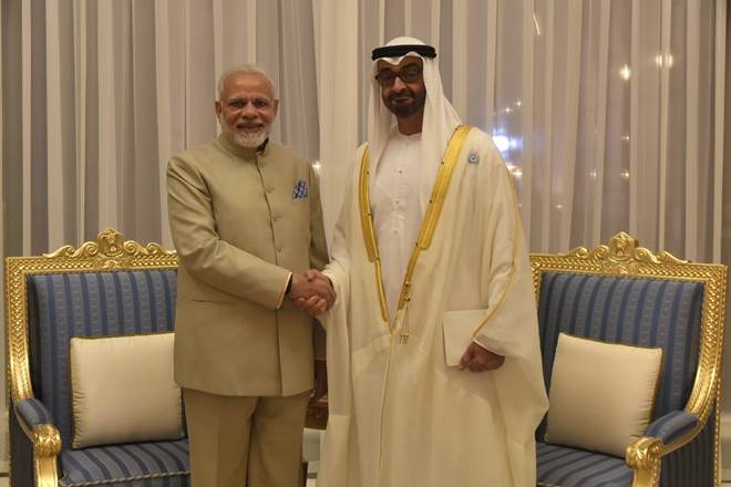 PM Narendra Modi being welcomed by Crown Prince of Abu Dhabi Mohamed Bin Zayed PM Narendra Modi being welcomed by Crown Prince of Abu Dhabi Mohamed Bin Zayed