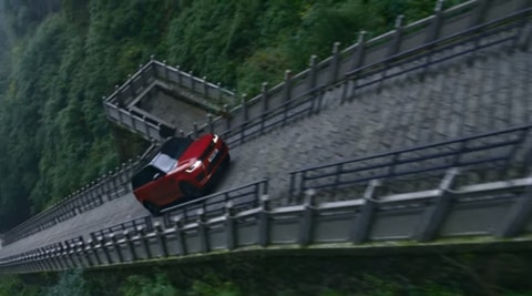 Watch Video: This Range Rover Sport defies physics by climbing 999 steps to Heaven’s gate in China!