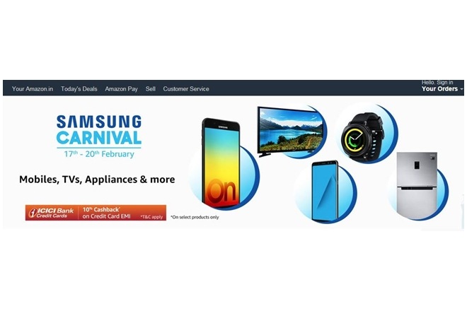 After Flipkart, its now turn for Amazon India to have the Samsung Carnival sale on its website.