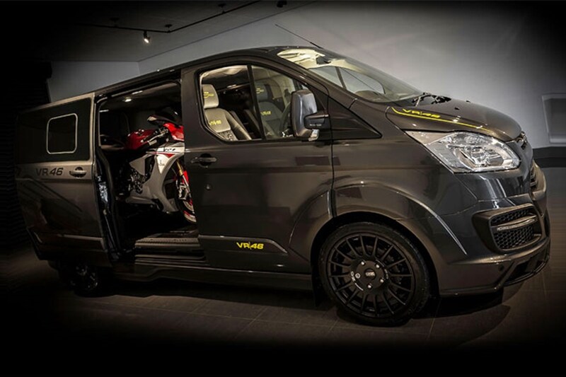 This custom Ford Transit may not seem like a particularly glamorous car but, one look behind the sliding door should explain why the MotoGp legend keeps one around.