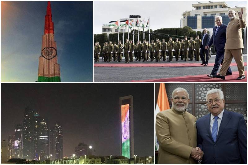 narendra modi foreign visit, pm modi gulf tour, narendra modi foreign visits 2018, Narendra Modi visit to Palestine, narendra modi in palestine, narendra modi in Oman, narendra modi in UAE, narendra modi palestine visit, narendra modi oman visit, narendra modi uae visit, dubai, burj khalifa