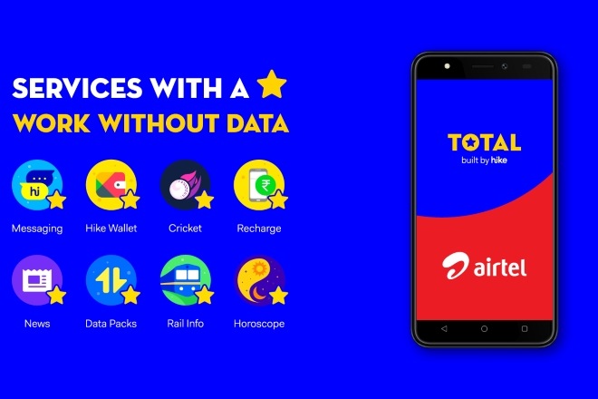 Hike had announced last month that it had partnered telecom companies including Airtel, Aircel, and BSNL to enable the Total platform that will cost customers as low as Re 1 for the Sachet Data packs