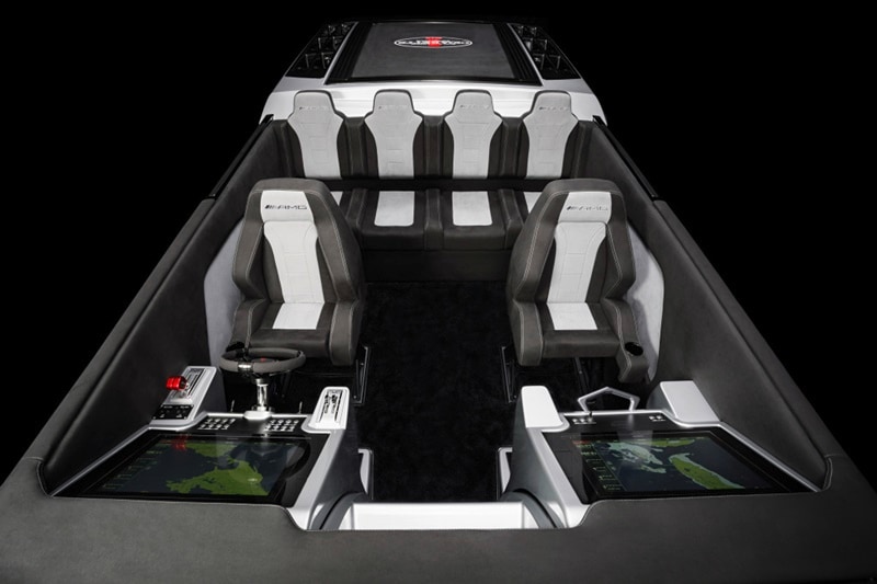 The Cigarette Racing 515 Project ONE boasts of a top speed of 225 km/h and can seat a total of six passengers. The body is built out of materials such as carbon-fiber, Kevlar and E-glass. The boat's deck is constructed using carbon fibre that keeps the total weight low and also lowers the centre mass of the boat.