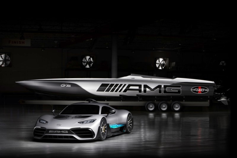 Mercedes-AMG and Cigarette Racing are 11 years of collaboration with an innovative boat that packs an insane 3,100 hp. The Cigarette Racing 515 Project ONE takes inspiration from the highly anticipated Mercedes-AMG Project ONE supersports car. This is the ninth special edition boat developed under the collaboration.