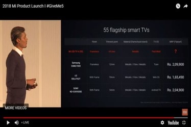 As claimed by Xiaomi, Mi TV 4 is the world's thinnest LED TV at a thickness of 4.9 mm. It was back in CES 2017 when Xiaomi first unveiled the thin LED TV.