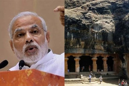 Narendra Modi, PM Narendra Modi, elephanta caves, elephanta caves electricity, unesco site elephanta caves, gharapuru isle, electricity, electricity in elephanta caves, mann ki baat, maharashtra