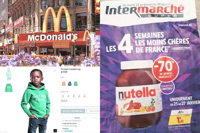 Amazon, Nutella, McDonald’s, IKEA, Chinese fancy dress
