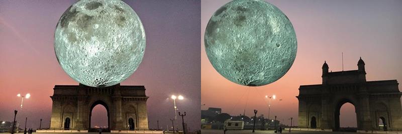 Museum of the Moon, moon replica, mumbai, fateway of india, Museum of the Moon pictures, Museum of the Moon in india, NASA, moon pictures, moon expedition