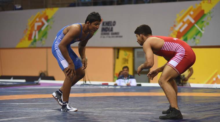 Last week, the 42-kg freestyle wrestling event for boy saw just three entries. (IE) Last week, the 42-kg freestyle wrestling event for boy saw just three entries. (IE)