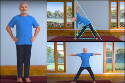 Ahead of International Yoga Day, volunteers make PM Narendra Modi 3D model practice Trikonasana