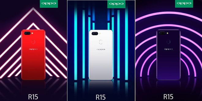 Oppo R15 gets an OLED display panel on the front of the smartphone.