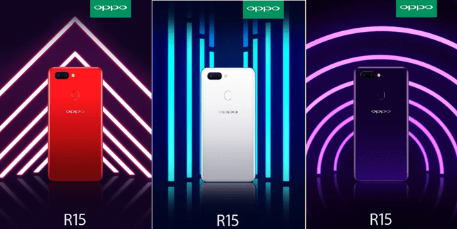 Oppo R15 gets an OLED display panel on the front of the smartphone.